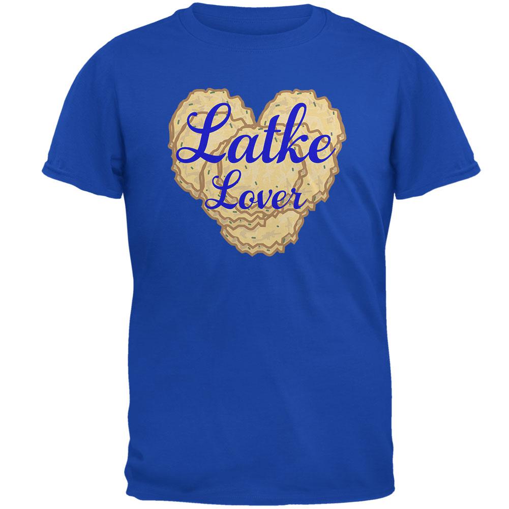 Hanukkah Latke Lover Mens Soft T Shirt Men's T-Shirts Old Glory 2XL Royal 