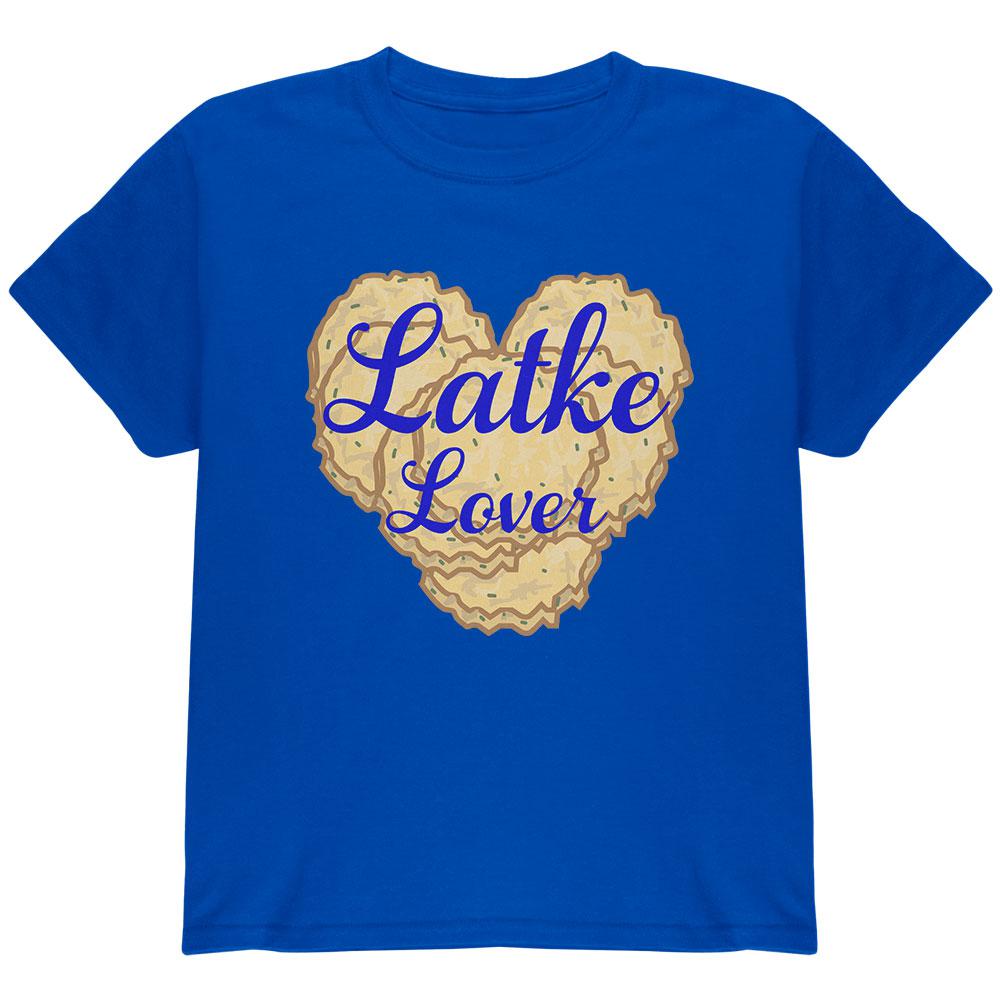 Hanukkah Latke Lover Youth T Shirt Youth T-Shirts Old Glory LG Royal 