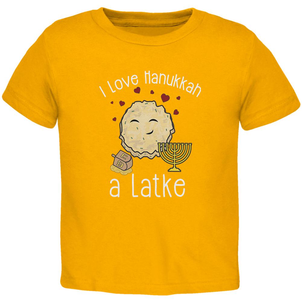 I Love Hanukkah A Lot Latke Toddler T Shirt Toddler T-Shirts Old Glory 2T Yellow 