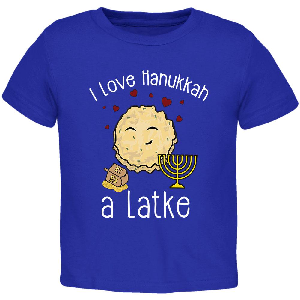 I Love Hanukkah A Lot Latke Toddler T Shirt Toddler T-Shirts Old Glory 2T Blue 