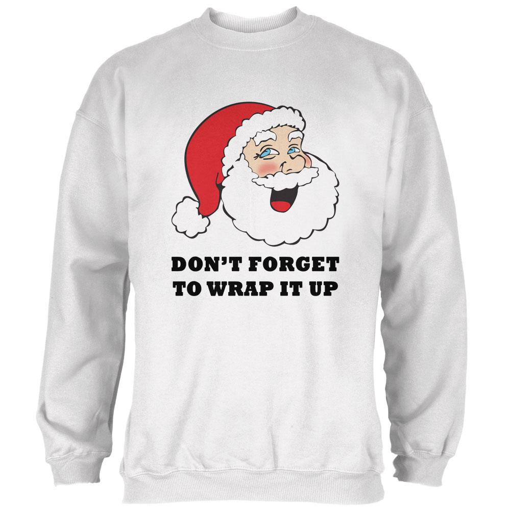 Christmas Santa Wrap it Up Funny Mens Sweatshirt Men's Sweatshirts Old Glory 2XL White 