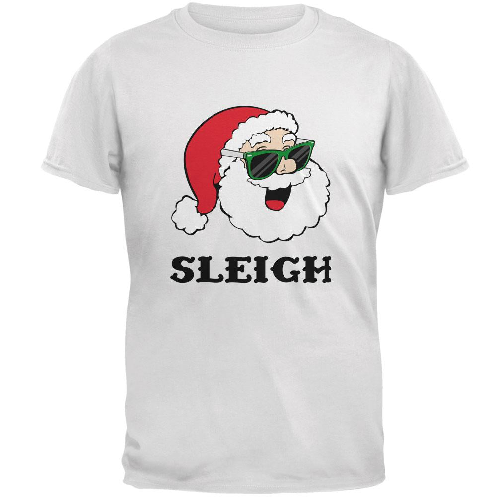 Christmas Santa Sunglasses Sleigh Slay Mens T Shirt Men's T-Shirts Old Glory 2XL White 