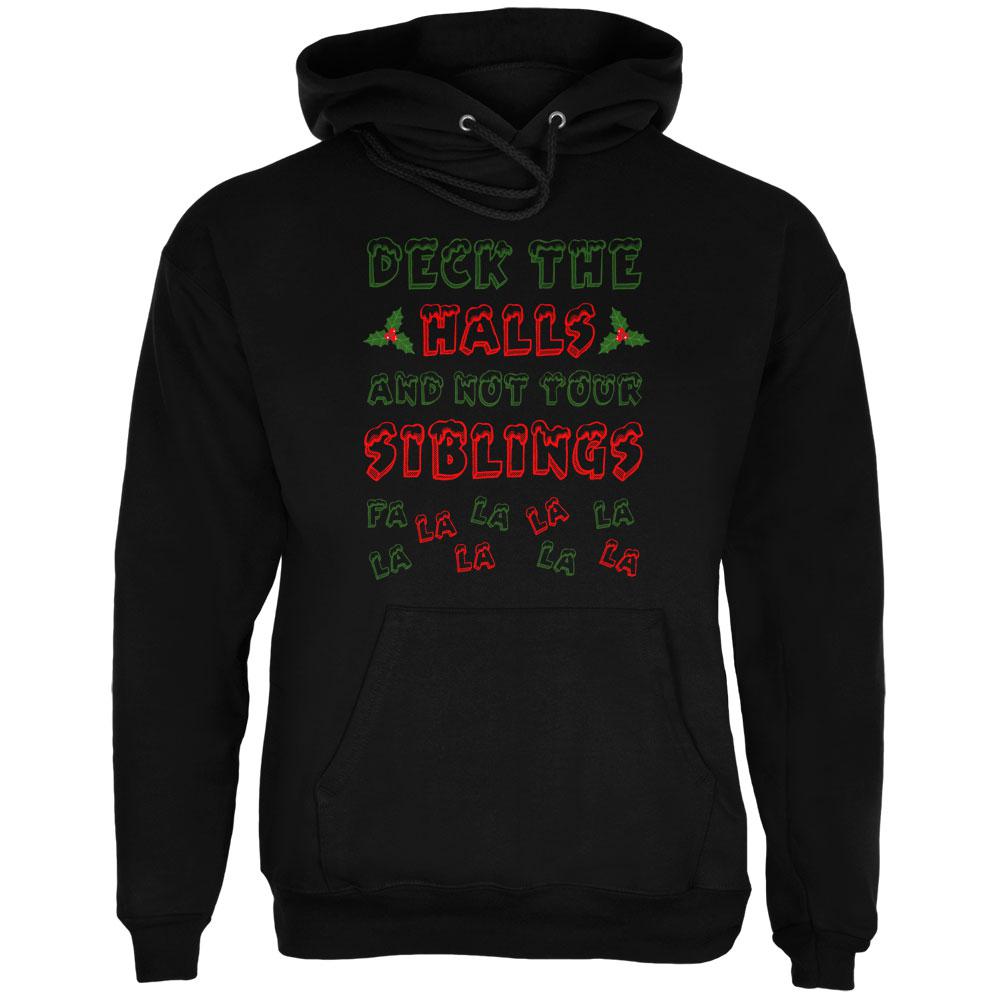 Christmas Deck the Halls Not Your Siblings Mens Hoodie Men's Hoodies Old Glory 2XL Black 