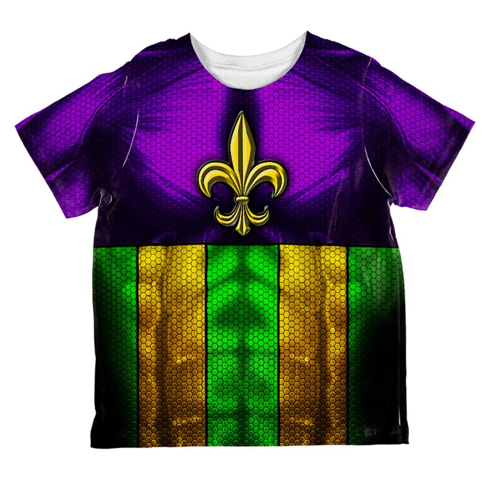 Mardi Gras Drinking Champion Superhero Costume All Over Toddler T Shirt Toddler T-Shirts Old Glory 2T Multi 