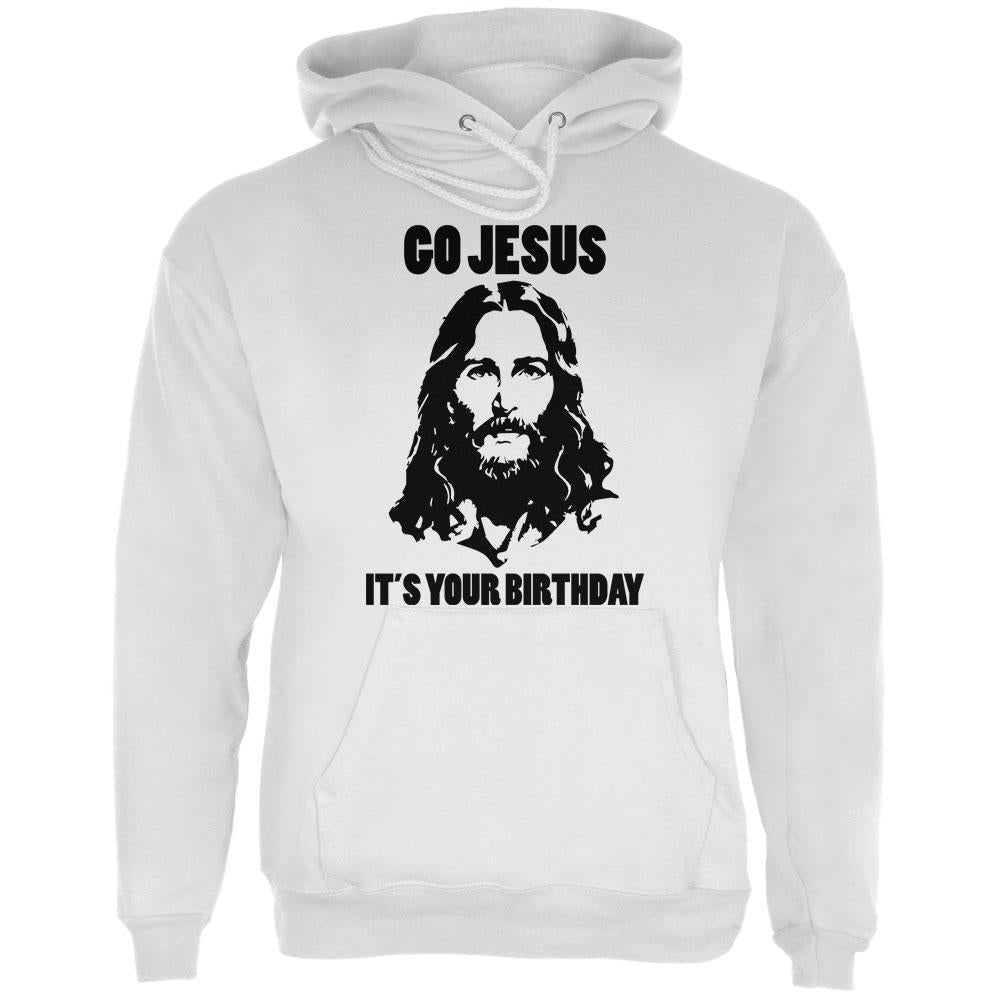 Christmas Go Jesus It's Your Birthday Mens Hoodie Men's Hoodies Old Glory 2XL White 