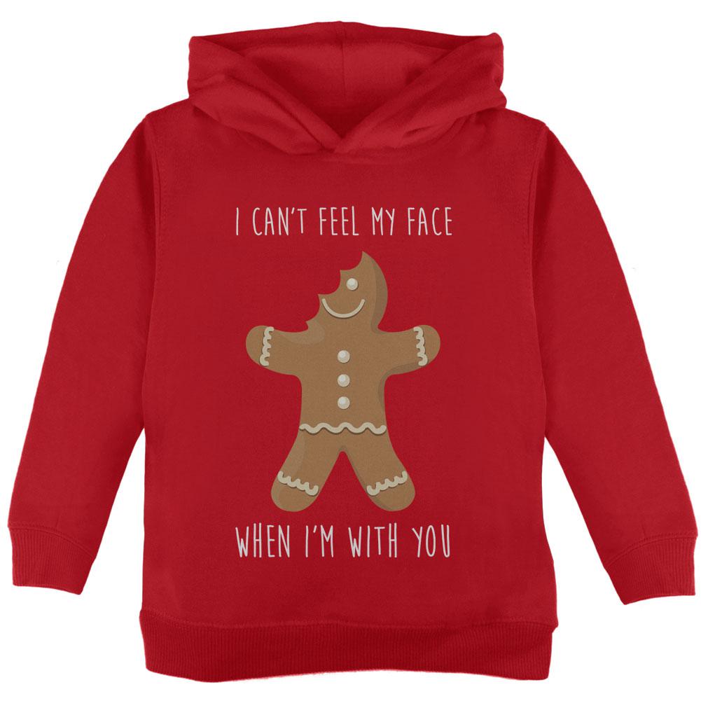 Christmas Gingerbread Man Can't Feel My Face Toddler Hoodie Toddler Hoodies Old Glory 2T Red 