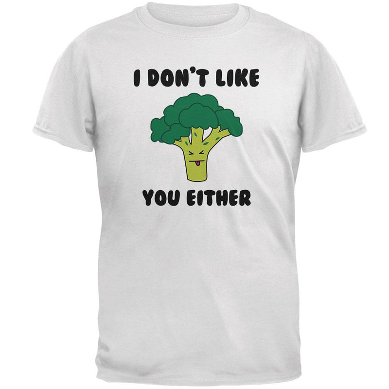 Vegetable Broccoli Doesn't Like You Either Funny Mens T Shirt Men's T-Shirts Old Glory 2XL White 