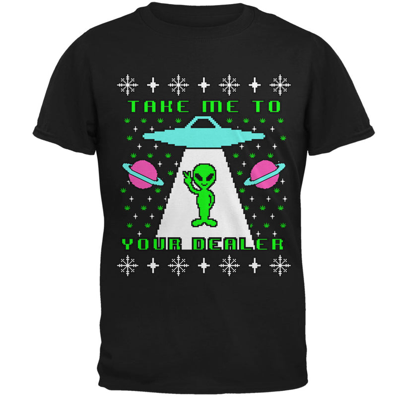 Alien Take Me to Your Dealer Ugly Christmas Sweater Mens T Shirt Men's T-Shirts global 2XL Black 