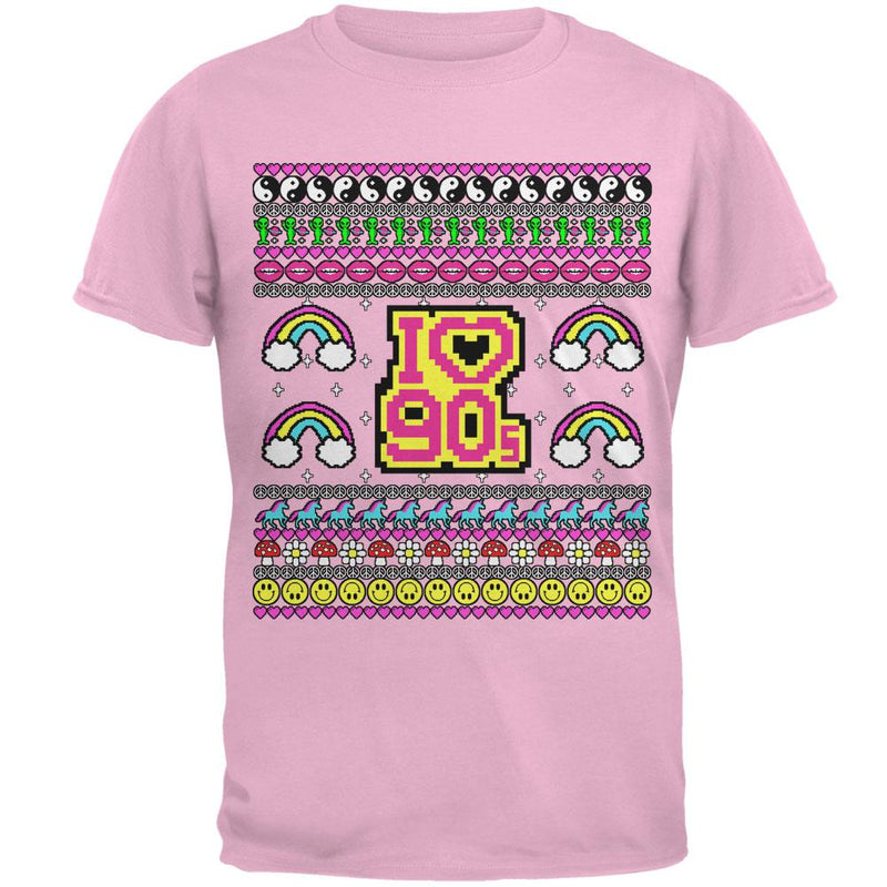 I Love the 90s Retro Nostalgia Ugly Christmas Sweater Mens T Shirt Men's T-Shirts Old Glory 2XL Light Pink 