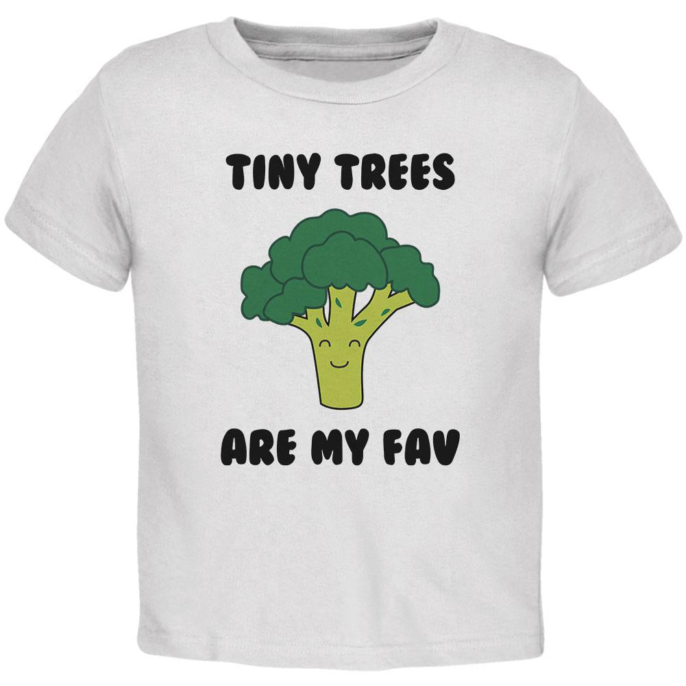 Vegetable Broccoli Tiny Trees are My Favorite Funny Toddler T Shirt Toddler T-Shirts Old Glory 2T White 