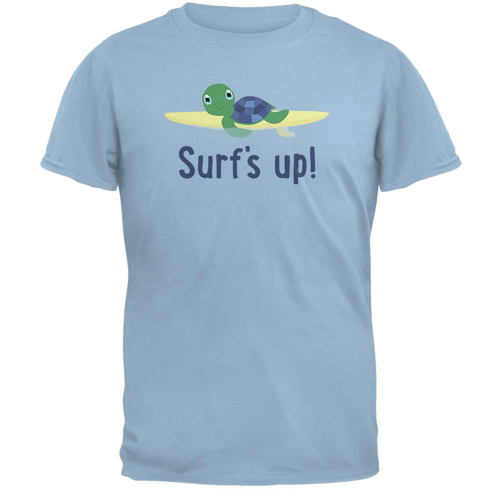 Sea Turtle Surf's Up Summer Cute Mens T Shirt Men's T-Shirts Old Glory 2XL Light Blue 