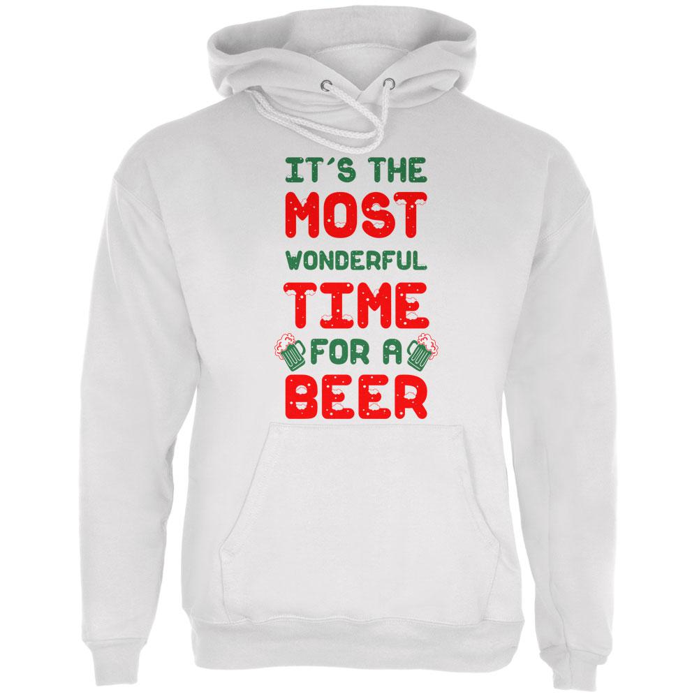 Christmas Most Wonderful Time for a Beer Mens Hoodie Men's Hoodies Old Glory 2XL White 