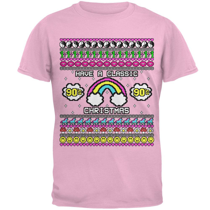 Retro 90s Nostalgia Classic Ugly Christmas Sweater Mens T Shirt Men's T-Shirts Old Glory 2XL Light Pink 