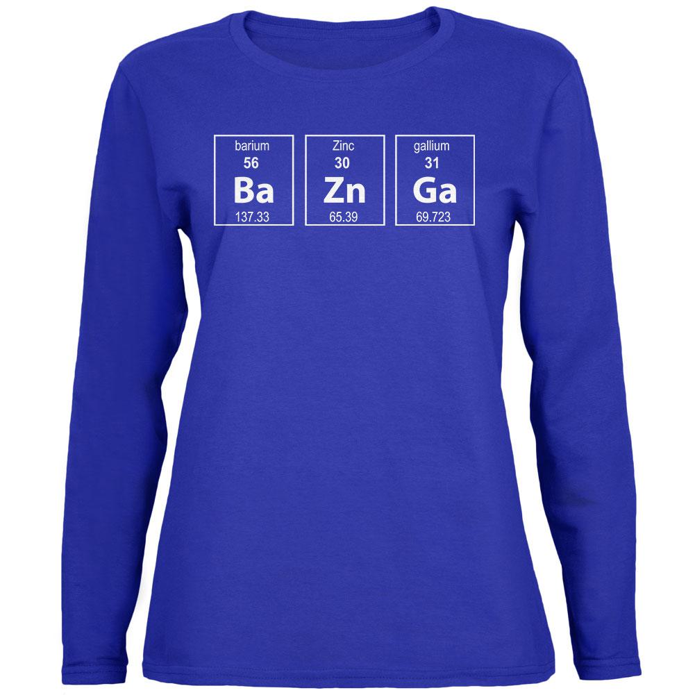 Bazinga Periodic Table Womens Long Sleeve T Shirt Women's Long Sleeves Old Glory 2XL Royal 