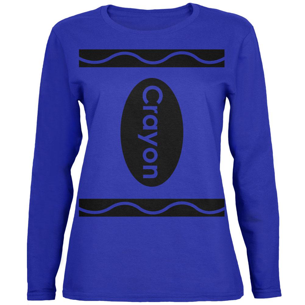 Halloween Crayon Costume Womens Long Sleeve T Shirt Women's Long Sleeves Old Glory 2XL Royal 