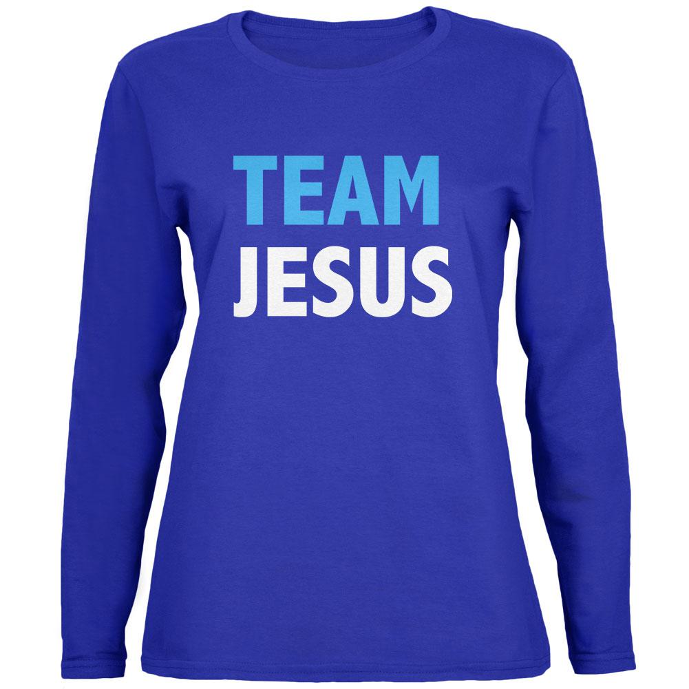 Team Jesus Womens Long Sleeve T Shirt Women's Long Sleeves Old Glory 2XL Royal 