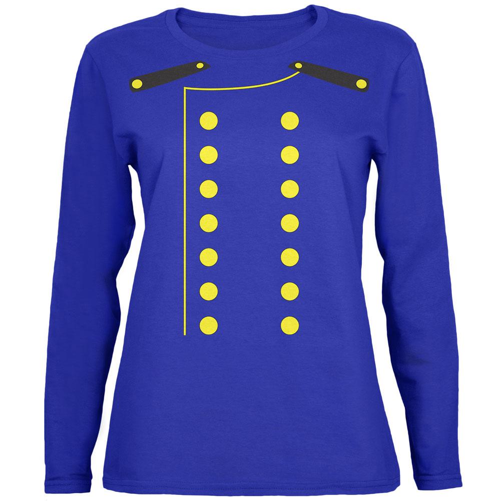 Halloween Hotel Bellhop Costume Womens Long Sleeve T Shirt Women's Long Sleeves Old Glory 2XL Blue 