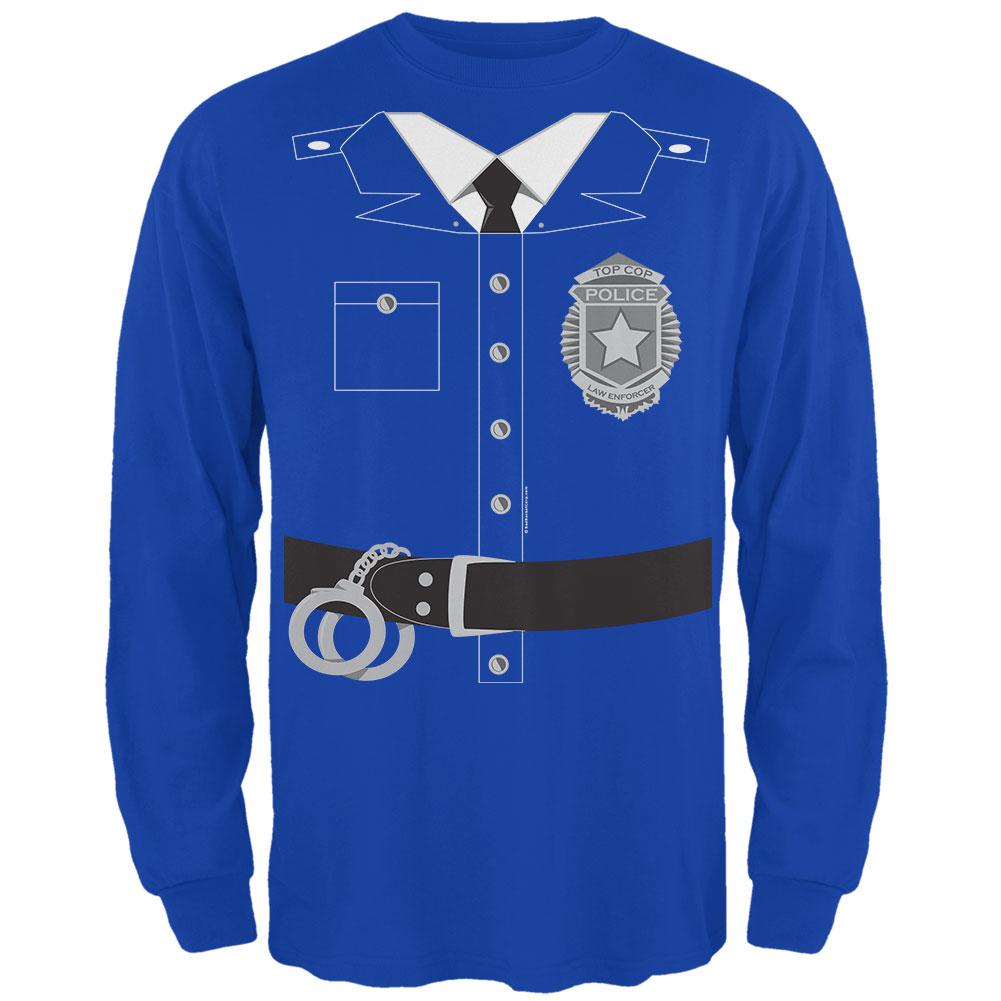 Halloween Policeman Costume Mens Long Sleeve T Shirt Men's Long Sleeves Old Glory 2XL Royal 