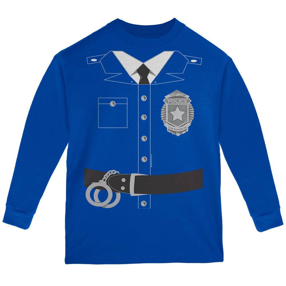 Halloween Policeman Costume Youth Long Sleeve T Shirt Youth Long Sleeves Old Glory LG Royal 