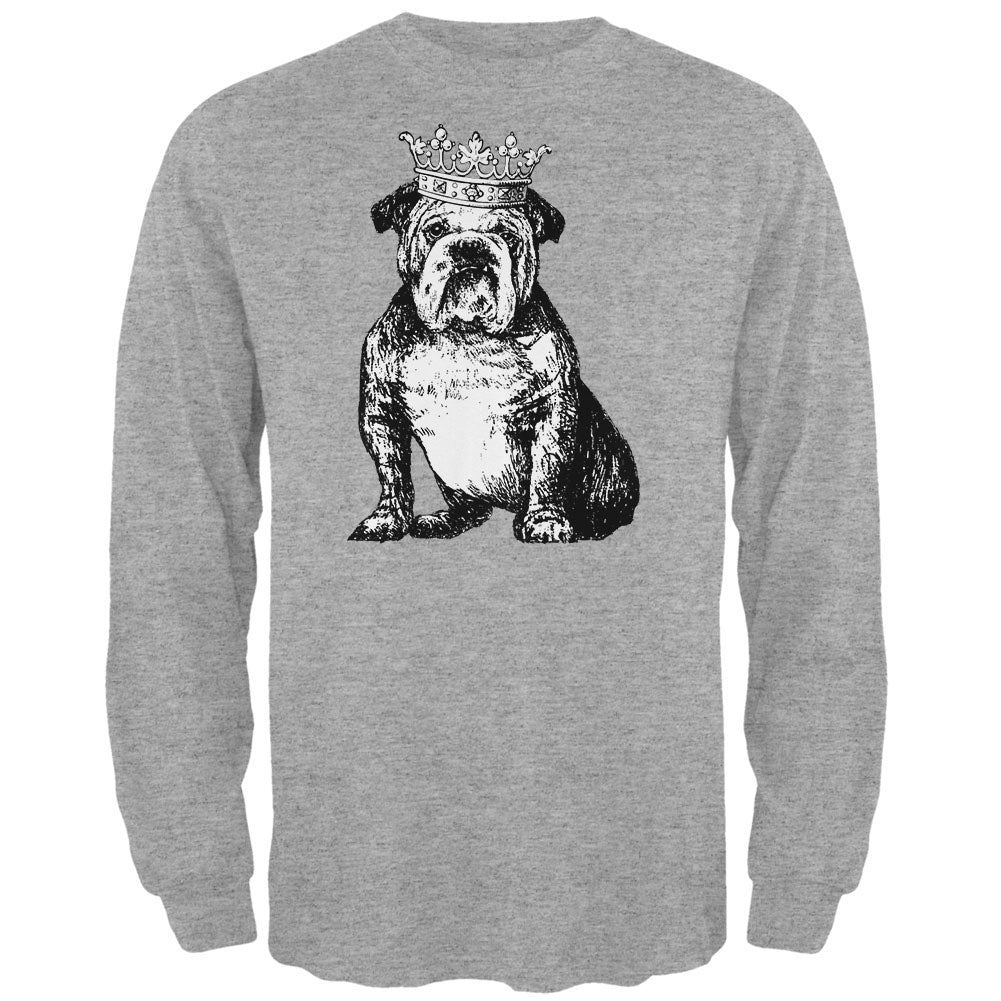 Bulldog Crown Mens Long Sleeve T Shirt Men's Long Sleeves Old Glory 2XL Grey 