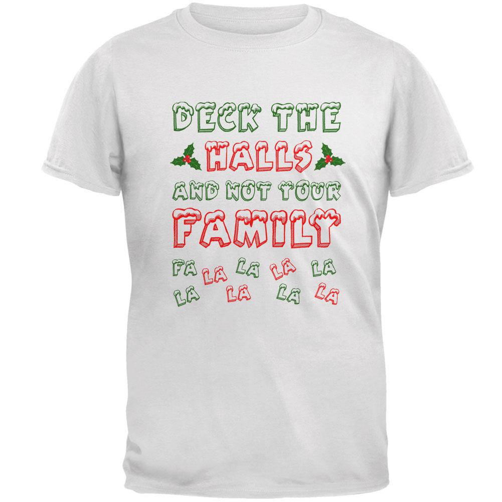 Christmas Deck the Halls Not Your Family Mens T Shirt Men's T-Shirts Old Glory 2XL White 