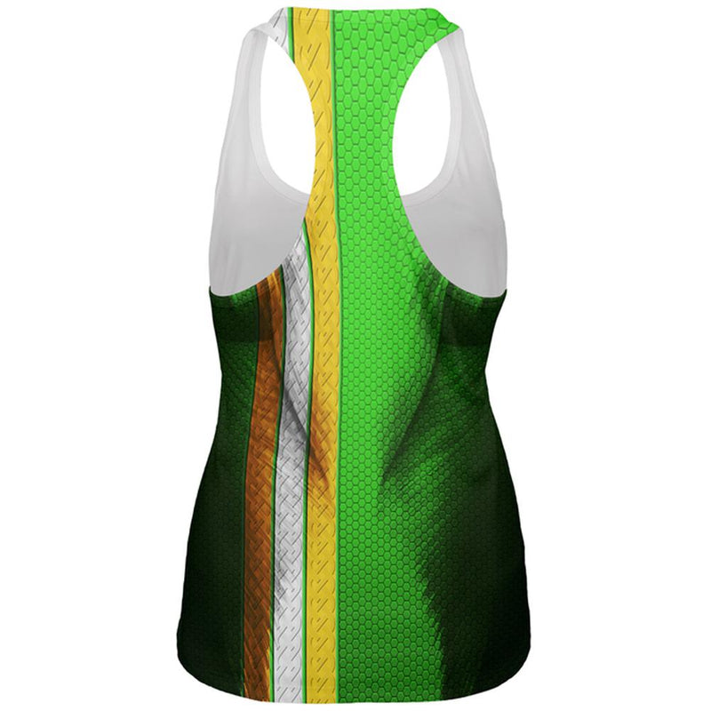 St Patrick's Day Irish Champion Superhero Costume All Over Womens Work Out Tank Top Women's Tank Tops Old Glory   