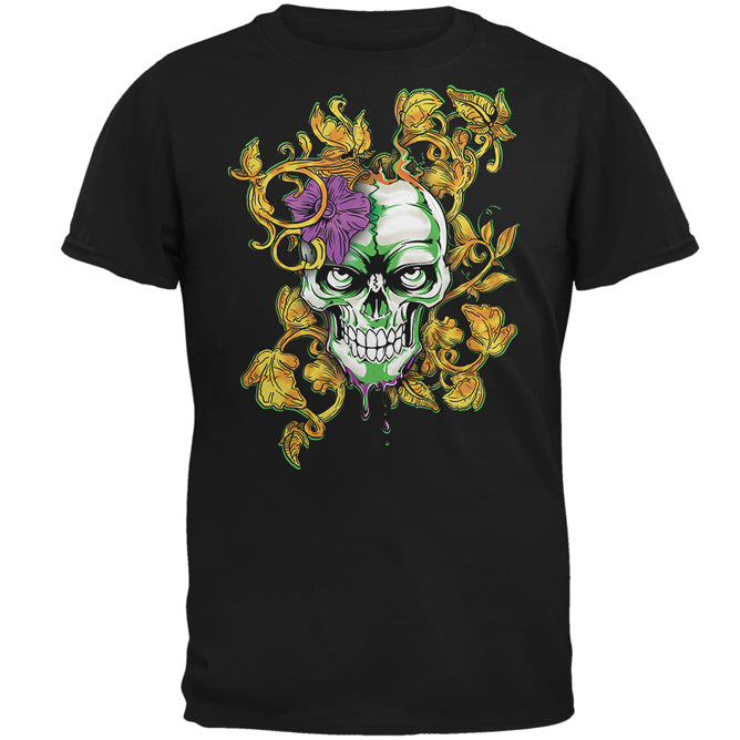 Mardi Gras Voodoo Zombie Skull Mens T Shirt Men's T-Shirts Old Glory 2XL Black 