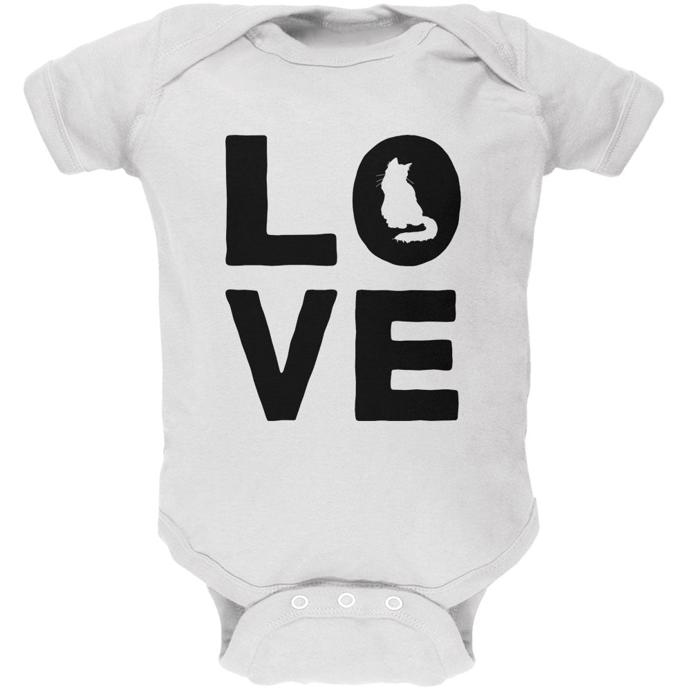 Cat Love Soft Baby One Piece Baby One Piece Old Glory 0-3M White 