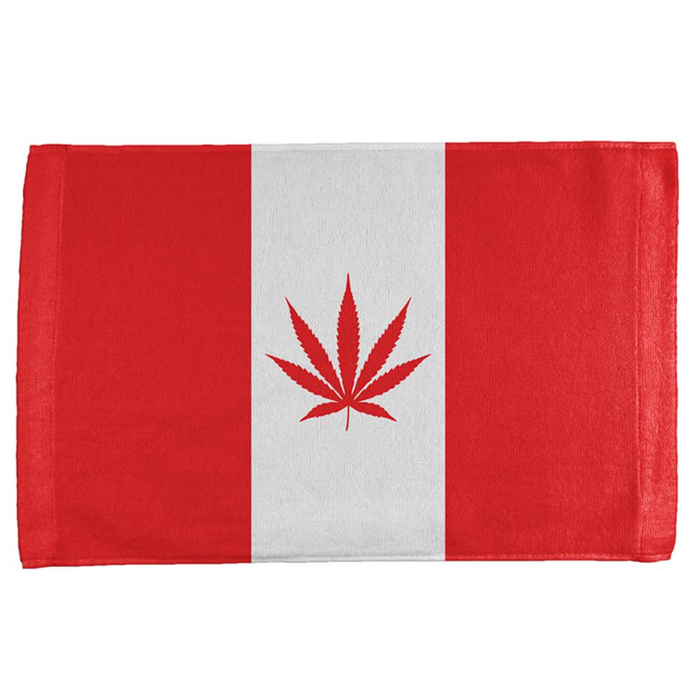 Canada Flag Pot Leaf Marijuana All Over Hand Towel Hand Towel Old Glory OS Multi 