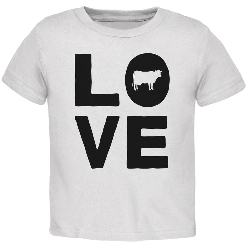 Cow Love Toddler T Shirt Toddler T-Shirts Old Glory 2T White 