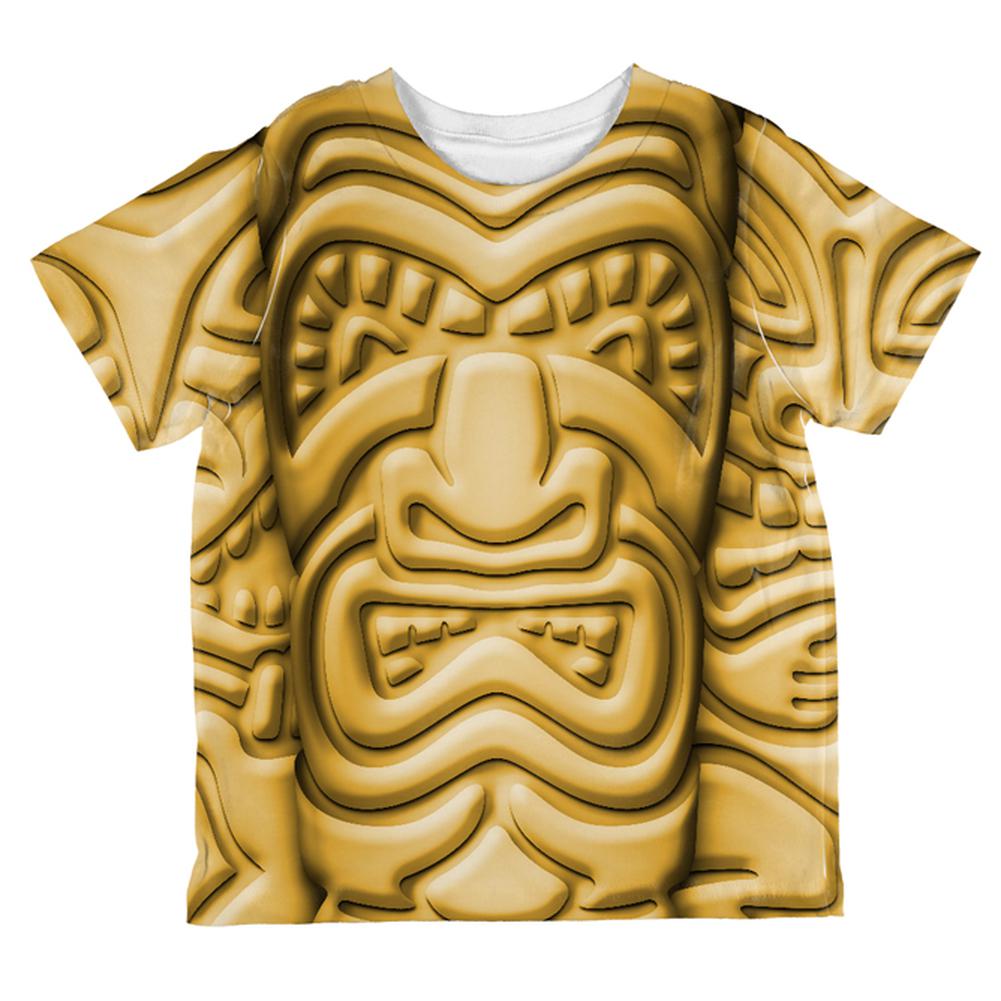 Tiki God Gold Face Luau All Over Toddler T Shirt Toddler T-Shirts Old Glory 2T Multi 