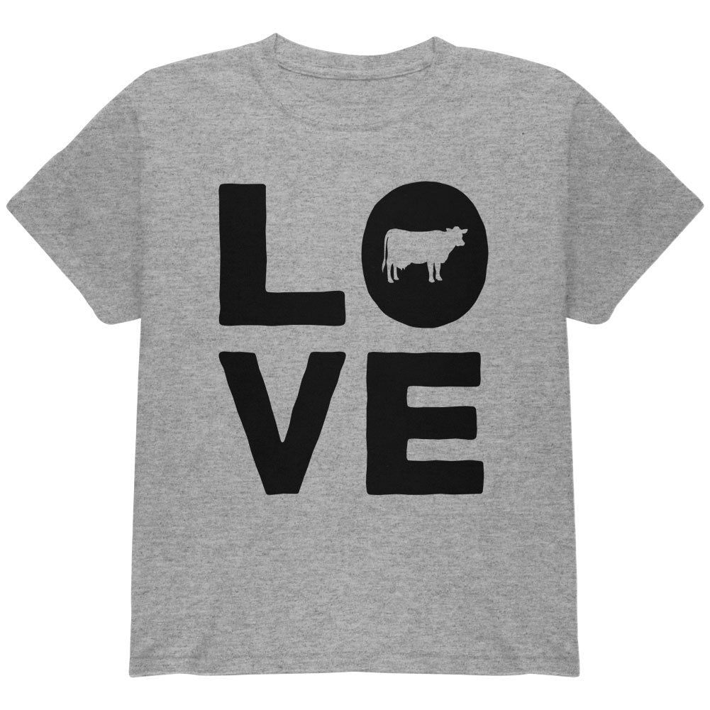 Cow Love Youth T Shirt Youth T-Shirts Old Glory YLG Grey 