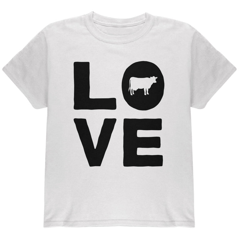 Cow Love Youth T Shirt Youth T-Shirts Old Glory YLG White 