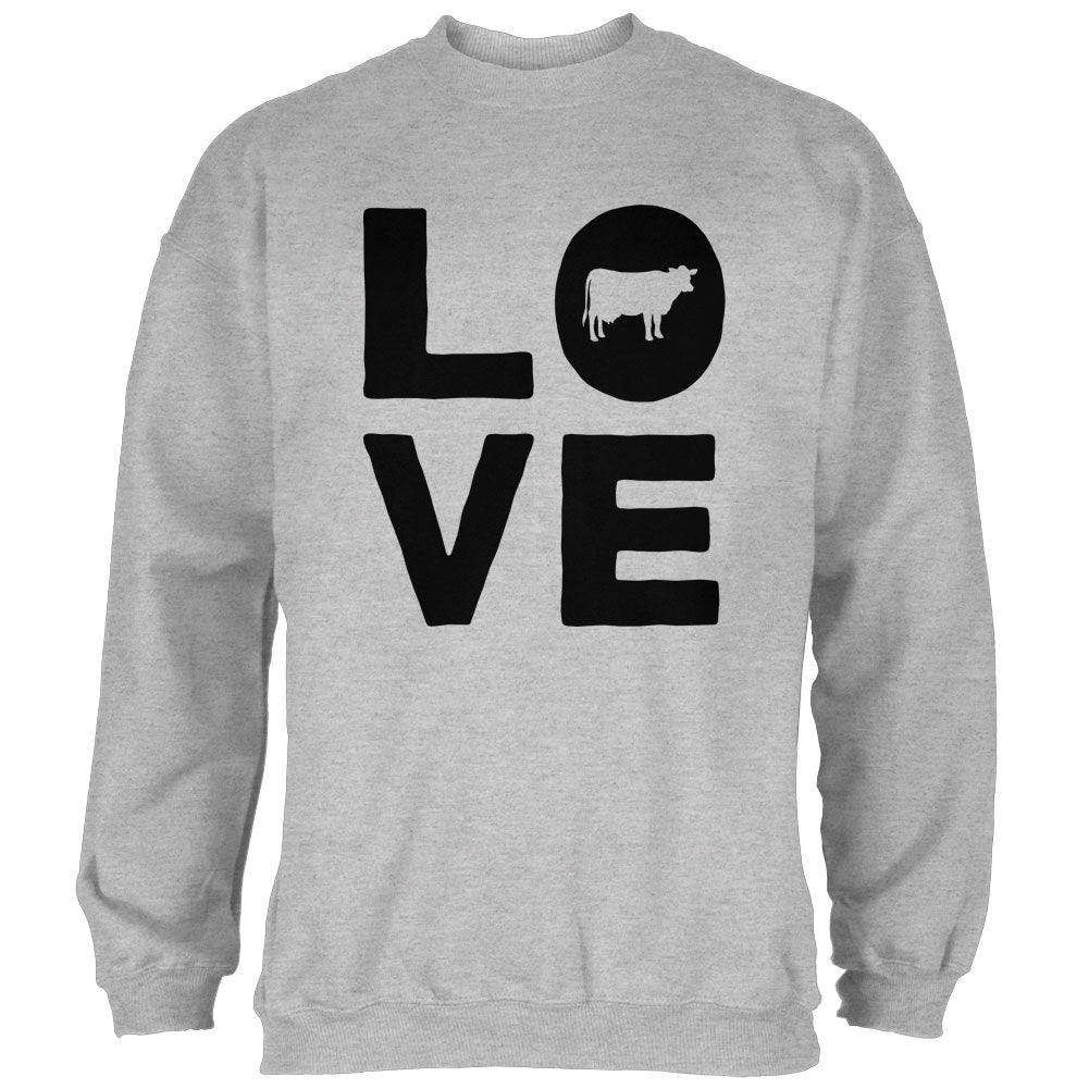 Cow Love Mens Sweatshirt Men's Sweatshirts Old Glory 2XL Grey 