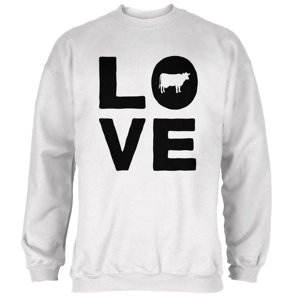 Cow Love Mens Sweatshirt Men's Sweatshirts Old Glory 2XL White 