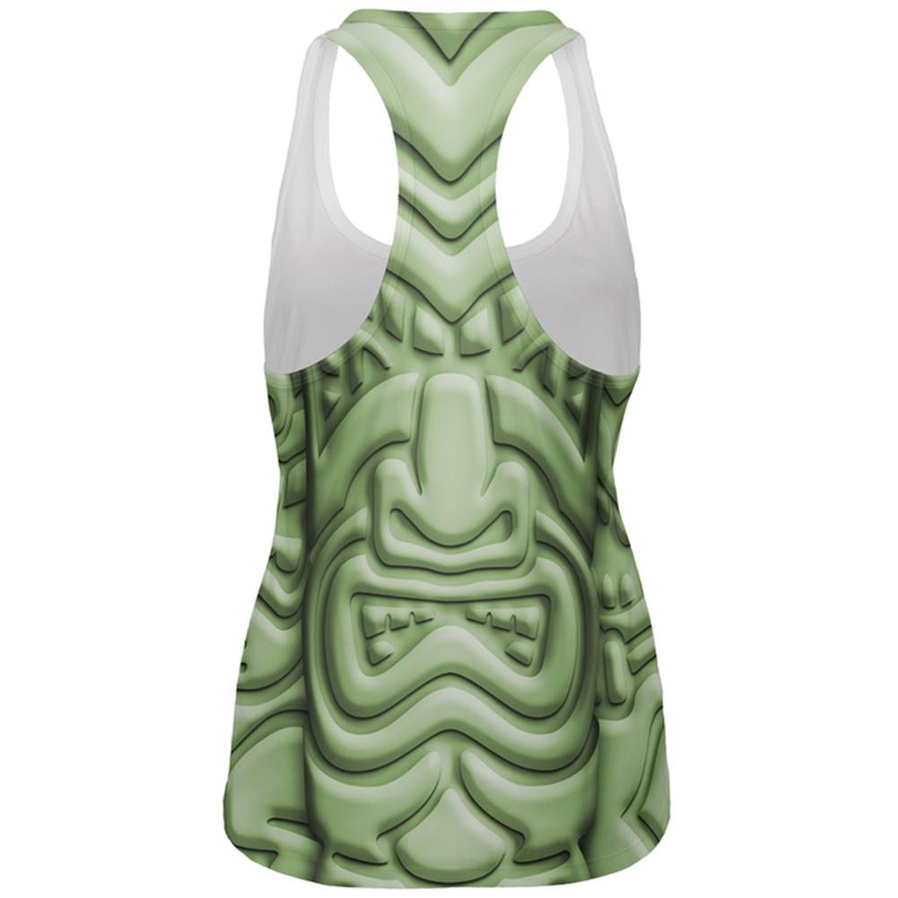 Tiki God Green Face Luau All Over Womens Work Out Tank Top Women's Tank Tops Old Glory   