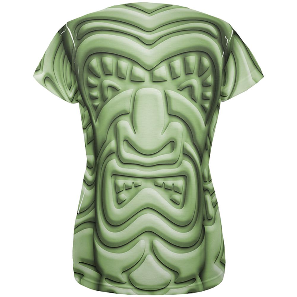 Tiki God Green Face Luau All Over Womens T Shirt Women's T-Shirts Old Glory   