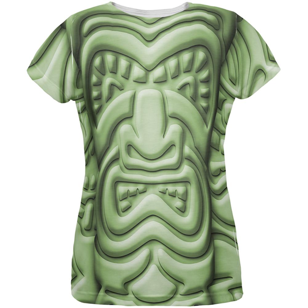 Tiki God Green Face Luau All Over Womens T Shirt Women's T-Shirts Old Glory 2XL Multi 