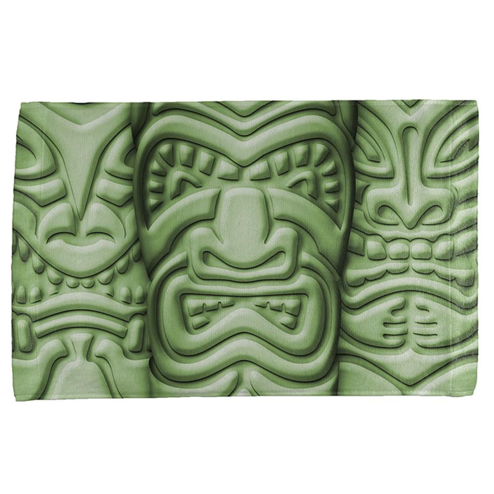 Tiki God Green Face Luau All Over Bar Hand Towel Hand Towel Old Glory OS Multi 