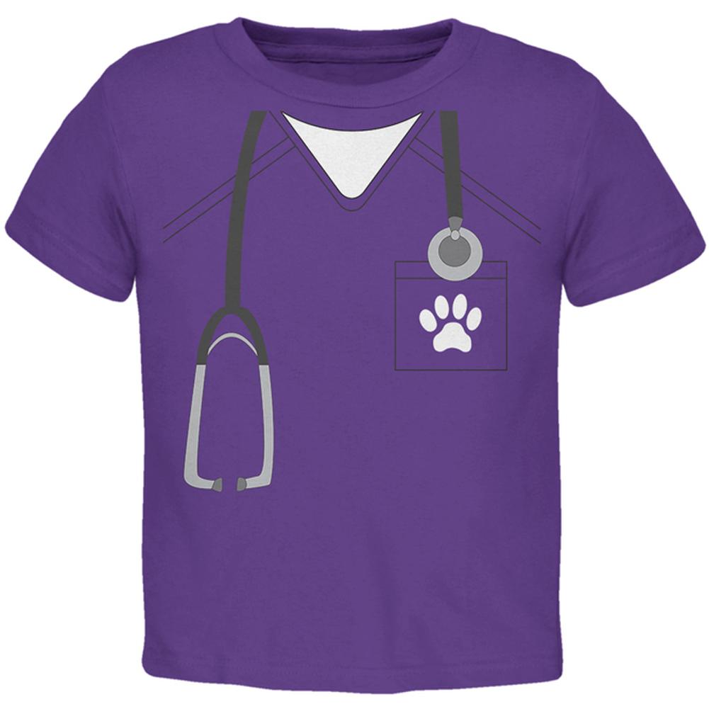 Halloween Vet Veterinarian Scrubs Costume Toddler T Shirt Toddler T-Shirts Old Glory 2T Purple 