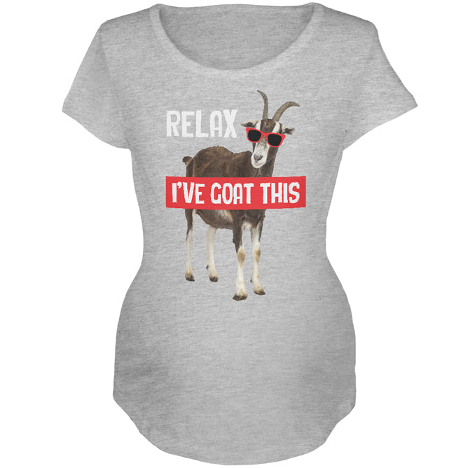 Relax I've Goat Got This Maternity Soft T Shirt Maternity T-Shirts Old Glory 2XL Heather 