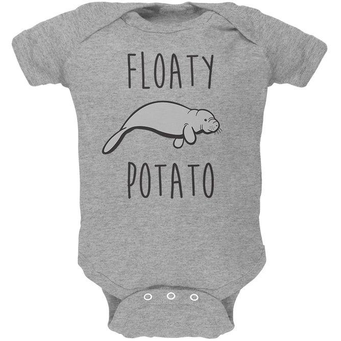 Floaty Potato Manatee Soft Baby One Piece Baby One Piece Old Glory 0-3M Heather 