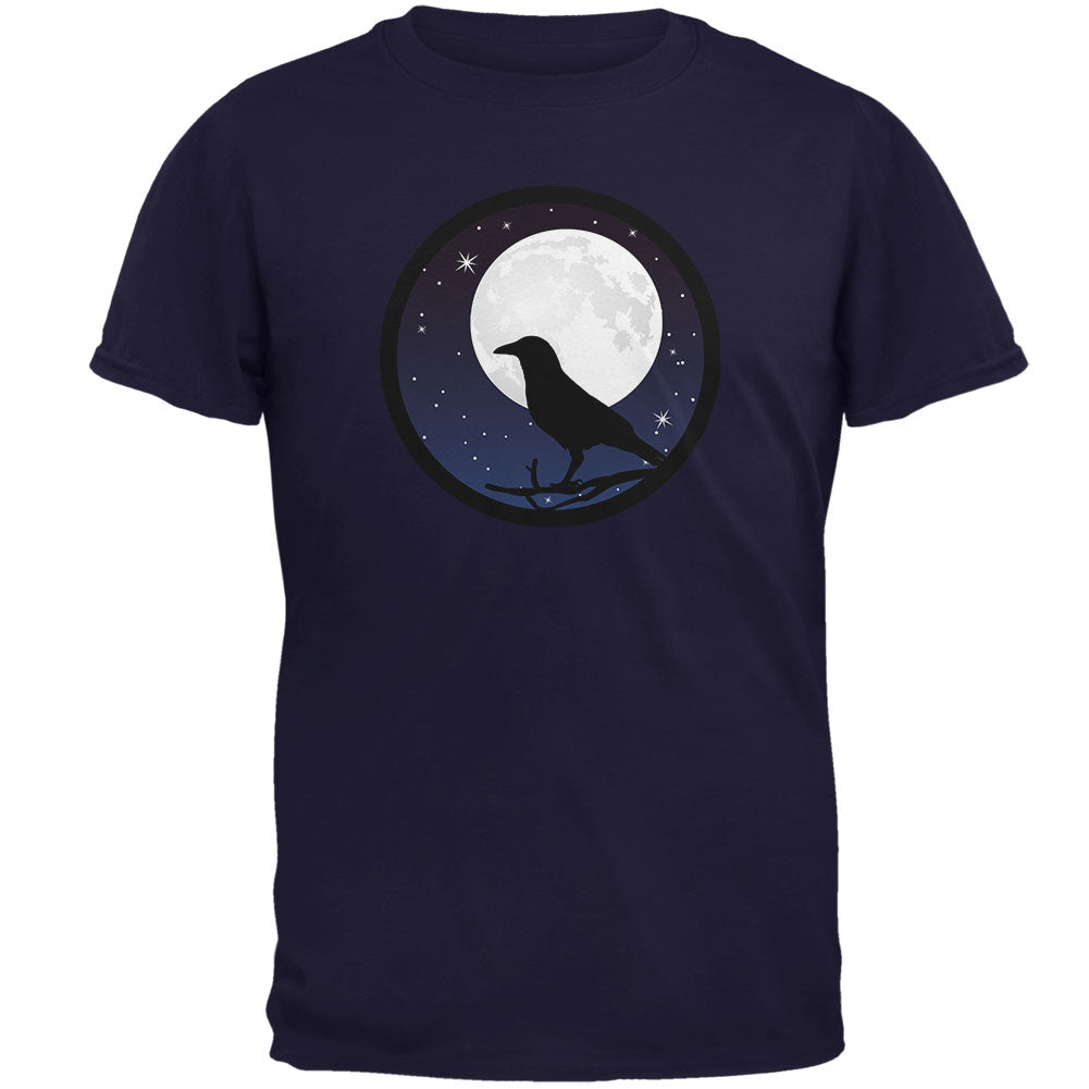 Raven Crow Moon Night Sky Silhoutte Mens T Shirt Men's T-Shirts Old Glory 2XL Navy 