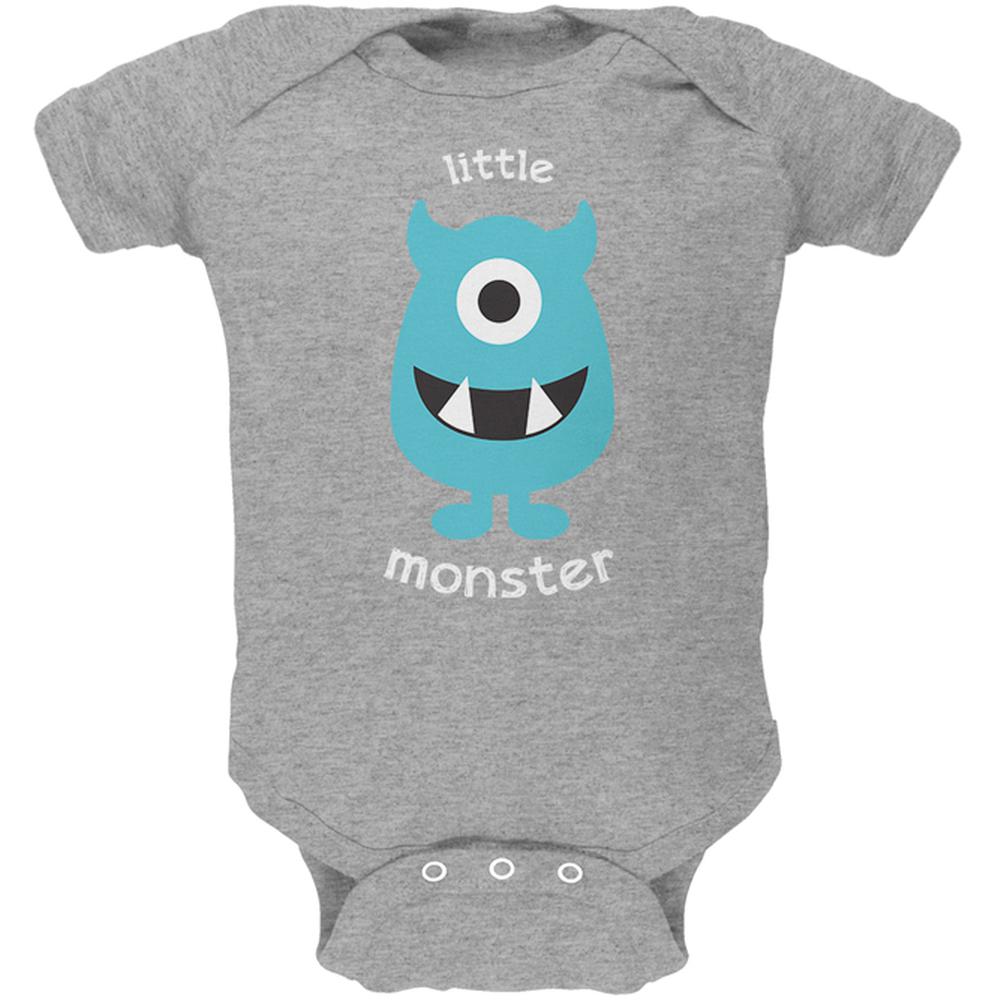 Halloween Little Monster Soft Baby One Piece Baby One Piece Old Glory 0-3M Heather 