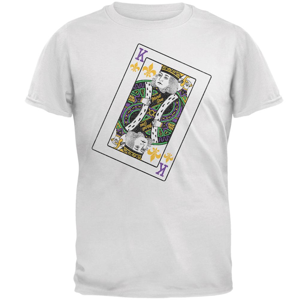 King of Mardi Gras Card Mens T Shirt Men's T-Shirts Old Glory 2XL White 