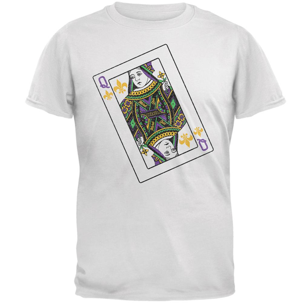 Queen of Mardi Gras Card Mens T Shirt Men's T-Shirts Old Glory 2XL White 