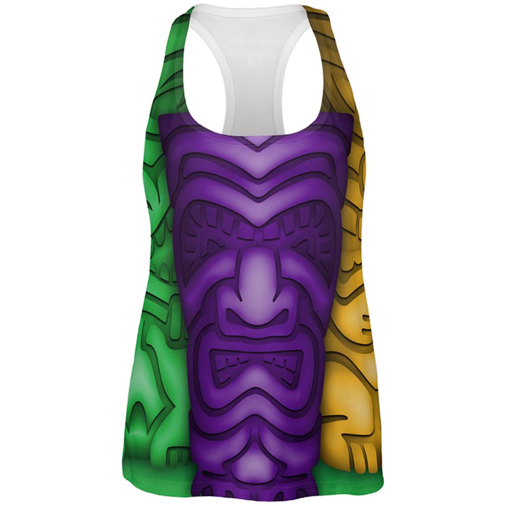 Mardi Gras Tiki Glass Party All Over Womens Work Out Tank Top Women's Tank Tops Old Glory 2XL Multi 