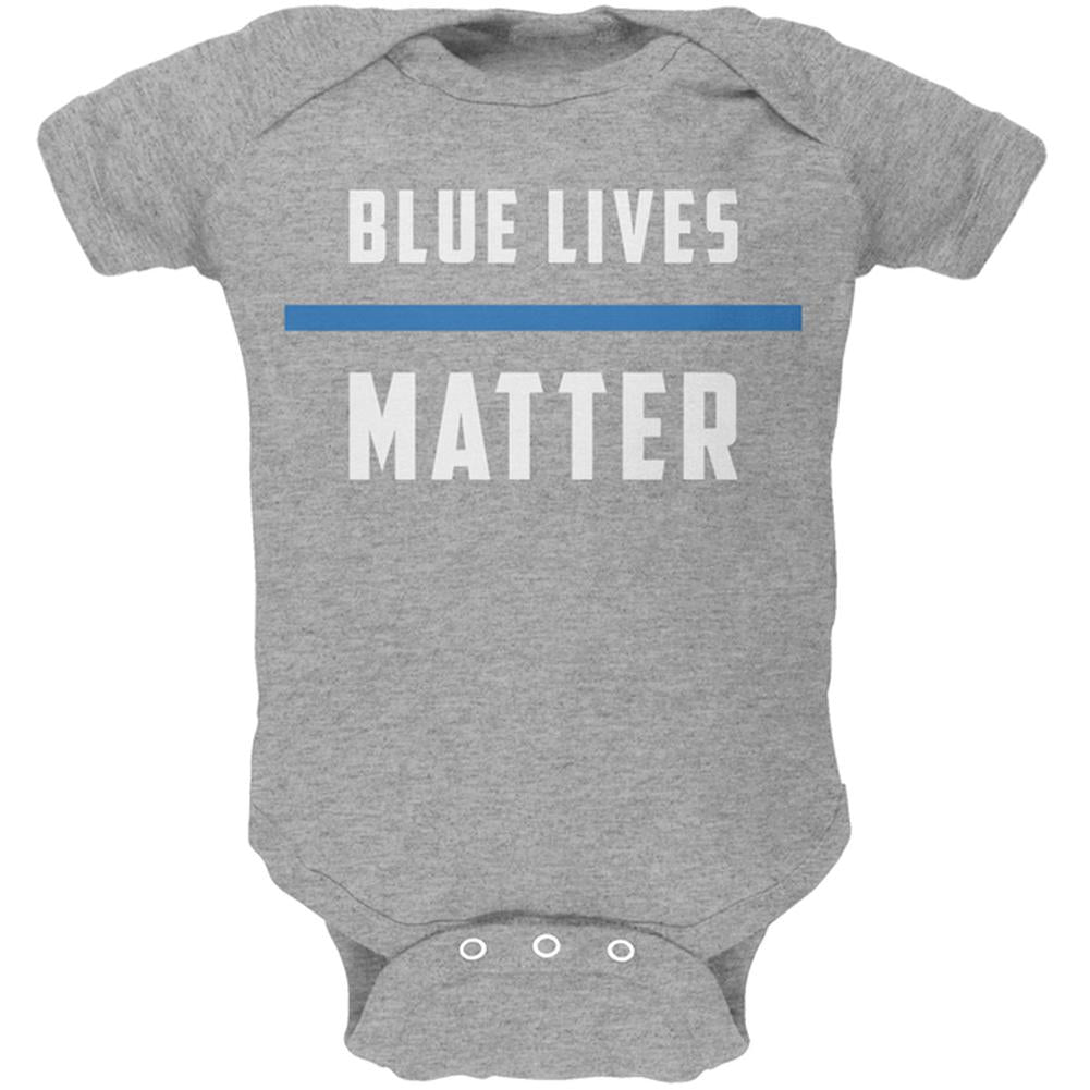 Police Blue Lives Matter Thin Blue Line Soft Baby One Piece Baby One Piece Old Glory 0-3M Heather 