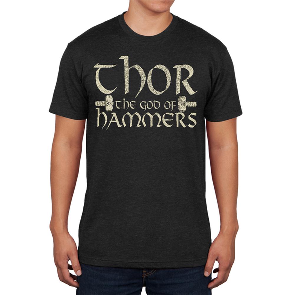 Thor God of Hammers Funny Mens Soft T Shirt Men's T-Shirts Old Glory 2XL Black 