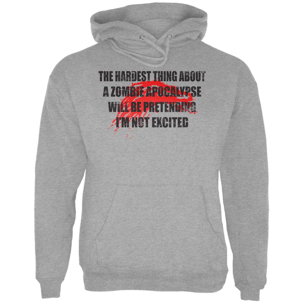 Hardest Thing About Zombie Apocalypse Mens Hoodie Men's Hoodies Old Glory 2XL Storm Grey 